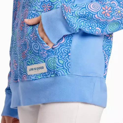Women's Life Is Good Flower Doodle Pattern Simply Hoodie - Image 2